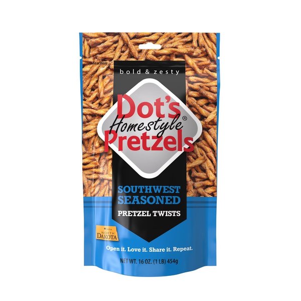 Dots Pretzels Dot's Homestyle Southwest Pretzels 16 oz Bagged 5002 -DP